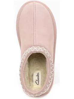 Leder-Hausschuhe in Rosa