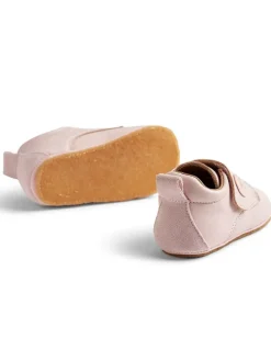 Leder-Hausschuhe in Rosa