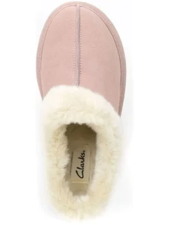 Leder-Hausschuhe in Rosa