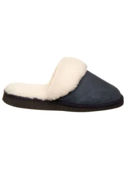 Leder-Hausschuhe "Pala" in Dunkelblau