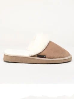 Leder-Hausschuhe "Pala" in Hellbraun