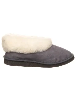 Leder-Hüttenschuhe "Gisi" in Grau