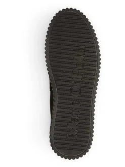 Leder-Keilmokassins in Schwarz