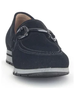 Leder-Keilmokassins in Schwarz