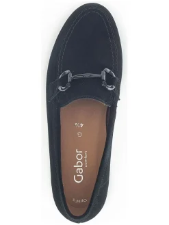 Leder-Keilmokassins in Schwarz