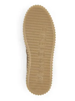 Leder-Keilmokassins in Taupe