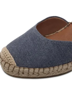 Leder-Keilpumps in Blau