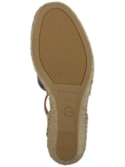 Leder-Keilpumps in Blau