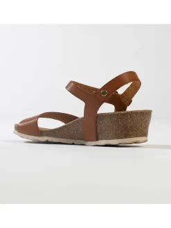 Leder-Keilsandaletten 