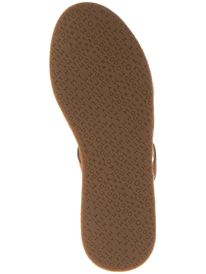 Leder-Keilsandaletten in Hellbraun