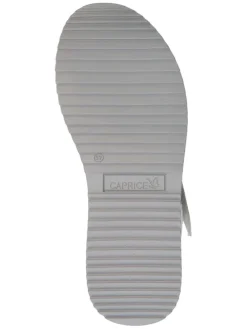 Leder-Keilsandaletten in Weiß