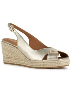 Leder-Keilsandaletten "Panarea" in Gold