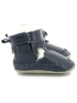 Leder-Krabbelschuhe "Funky Show" in Dunkelblau