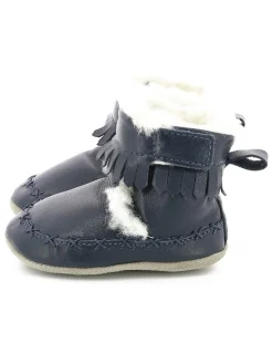 Leder-Krabbelschuhe "Funky Show" in Dunkelblau