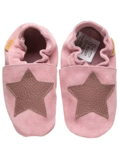 Leder-Krabbelschuhe in Rosa