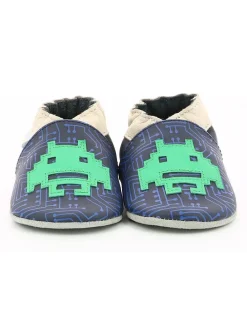 Leder-Krabbelschuhe "Player One" in Dunkelblau