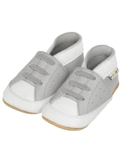 Leder-Krabbelschuhe "Sneakers" in Grau