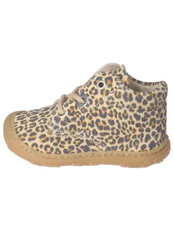 Leder-Lauflernschuhe "Dots" in Beige/ Braun