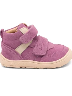 Leder-Lauflernschuhe in Lila/ Creme