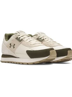 Leder-Laufschuhe in Beige/ Khaki