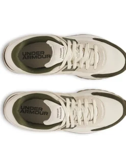 Leder-Laufschuhe in Beige/ Khaki