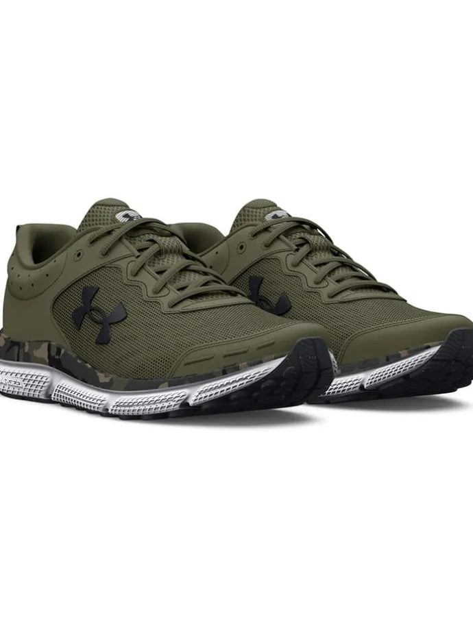 Leder-Laufschuhe in Khaki