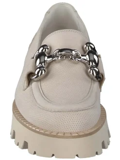 Leder-Mokassins in Beige