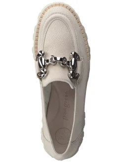 Leder-Mokassins in Beige