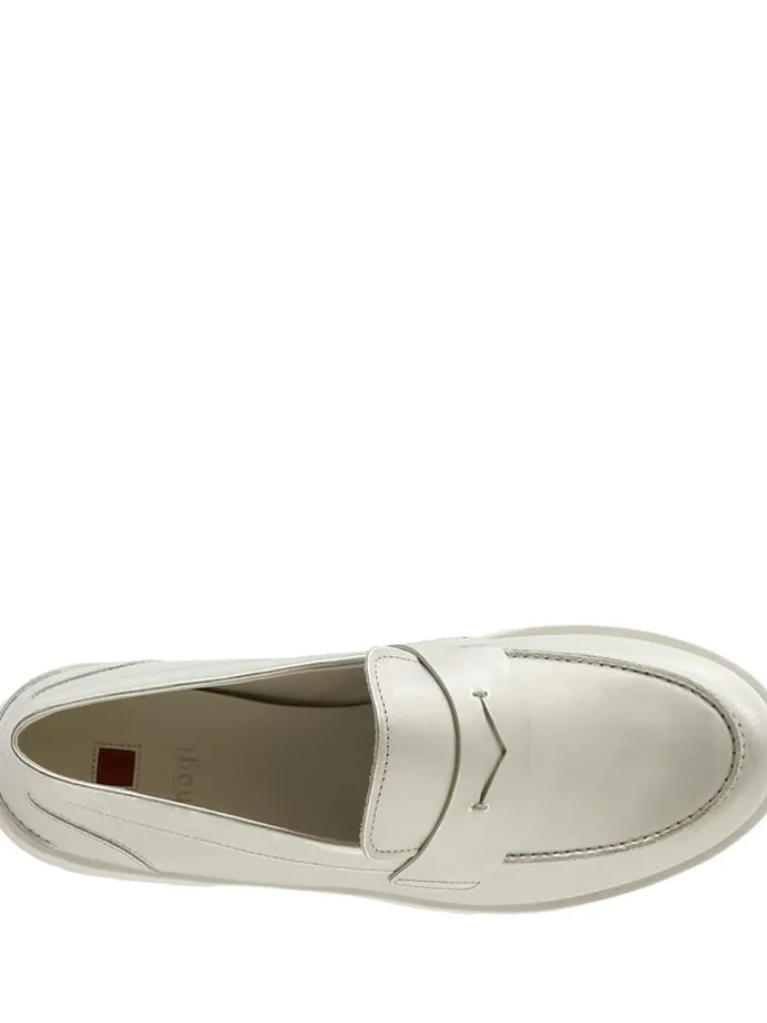 Leder-Mokassins "Bailey" in Silber