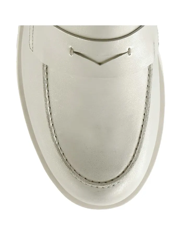 Leder-Mokassins "Bailey" in Silber