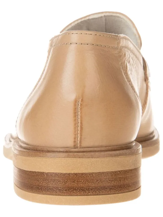 Leder-Mokassins in Beige