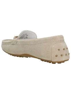 Leder-Mokassins in Beige