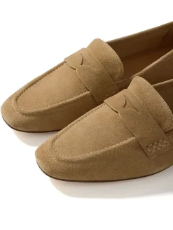 Leder-Mokassins in Beige