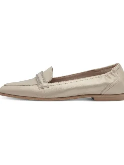 Leder-Mokassins in Beige