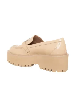 Leder-Mokassins in Beige