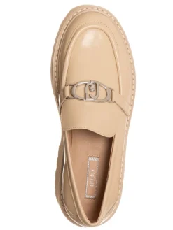 Leder-Mokassins in Beige