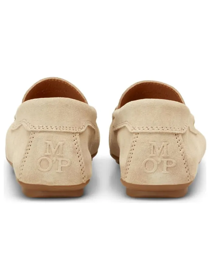 Leder-Mokassins in Beige