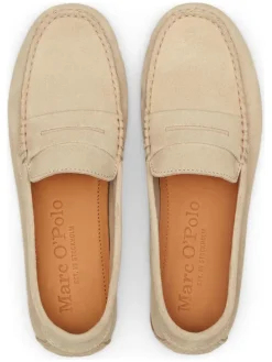 Leder-Mokassins in Beige