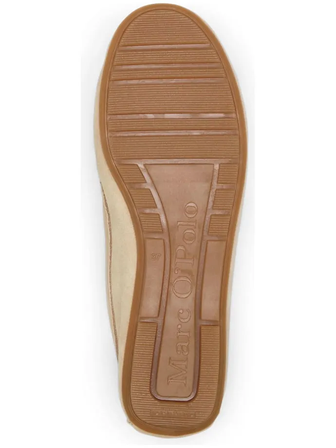 Leder-Mokassins in Beige