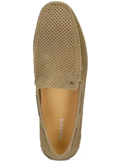 Leder-Mokassins in Beige