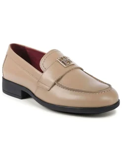 Leder-Mokassins in Beige