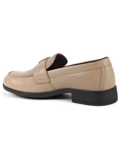 Leder-Mokassins in Beige