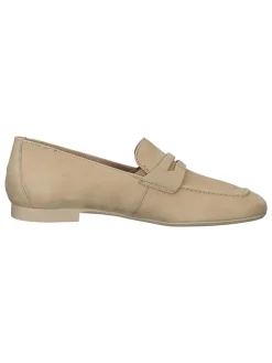 Leder-Mokassins in Beige