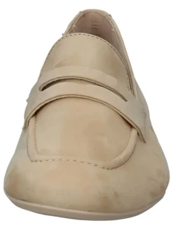 Leder-Mokassins in Beige