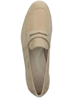 Leder-Mokassins in Beige