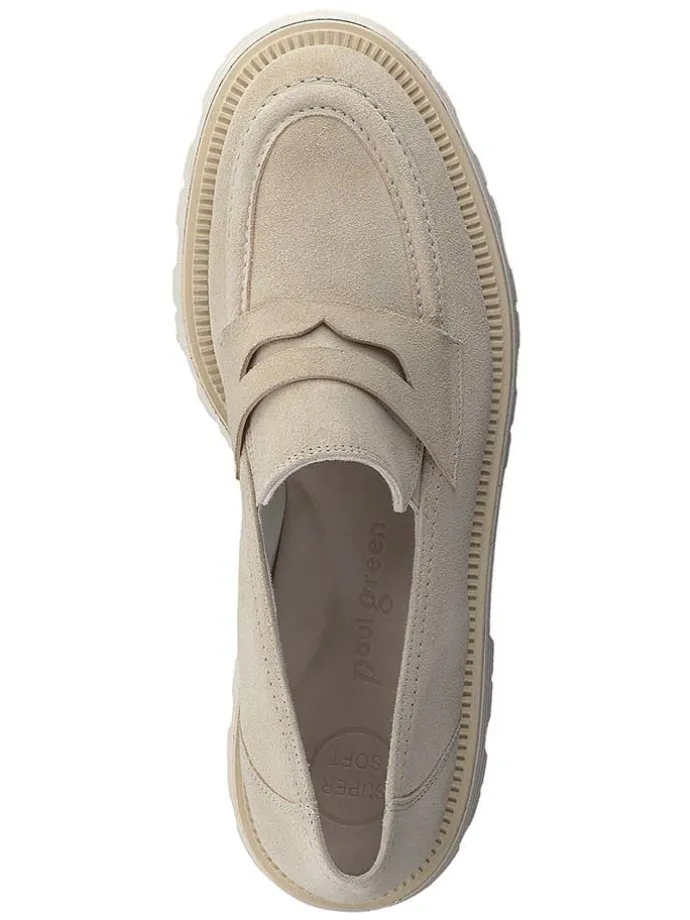 Leder-Mokassins in Beige