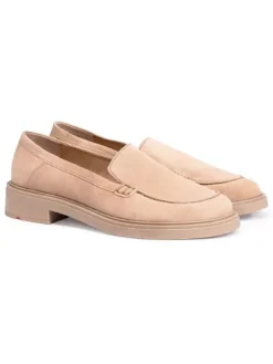 Leder-Mokassins in Beige