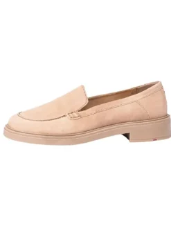 Leder-Mokassins in Beige