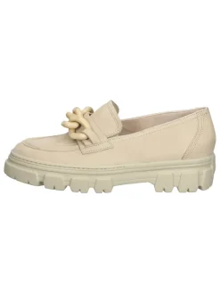 Leder-Mokassins in Beige