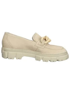 Leder-Mokassins in Beige